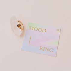 "★ This item is made to order. Please check the shipping section for current processing times. MOOD RING Capture the magic of your changing moods with this handcrafted mood ring. Set into a delicate 14-karat gold plate band, this authentic 1970s mood stone changes colors every time your moods shift gear. A raw herkimer diamond crystal in an asymmetric setting amplifies your good vibes even as it accents the mood stone's beauty. Each ring comes with its own color chart, so you can explore even yo Textured Ring Band, Ring Y2k, Color Changing Ring, Mood Rings, Hippie Ring, Mood Stone, Y2k Rings, Rainbow Stone, Mood Jewelry