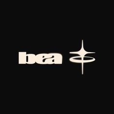 the word ba is written in white on a black background with an inverted design and a star