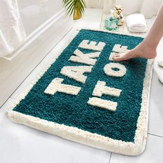 PRICES MAY VARY. Material & Size - green beige take it off bath rug, this rug is made of microfiber, ultra soft comfortable feeling , quickly water absorbent, not easy to shedding, not easy to color fading, TPR non slip bottom. 20x31.5inch(50x80cm), suits for bathroom, , bathtub, sink table floor,door Bath Rugs - cute fun take it off design microfiber flocked bathroom mats, it can placed beside bathtubs, bathroom indoor outdoor, Quickly water absorbent , it can absorb water when your foot wet af Bathroom Mats Decor, Fluffy Bathroom Rugs, Funny Bath Mat, Bathtub Mats, Rugs For Bathroom, Shower Toilet, Pretty Bathrooms, Beige Bathroom, Bathroom Bath Mats