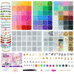 PRICES MAY VARY. 【Great Value Clay Beads Kit】This set contains 3 boxes preppy clay beads in 72 colors 13000+pcs, 2 boxes charms kit accessories in 1502pcs and beading tools(1 elastic string,1 crystal string, a tweezers and a scissors), to meet all your needs for jewelry & bracelets making (All accessories shown in the picture are included) . 【Swiftie Friendship Bracelet kit】Besides polymer clay beads, 780pcs A-Z letter beads,90pcs number beads are also in this clay beads bracelet kit, Spelled-ou Preppy Birthday Wishlist, Preppy Clay Beads, Clay Beads Bracelet, Friendship Bracelet Kit, Preppy Birthday, Friendship Bracelet Making, Number Beads, Pony Bead Bracelets, Bracelet Making Kit