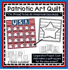 patriotic art quilt with the words, i'm proud to be an american because