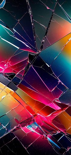 an image of broken glass that is colorful