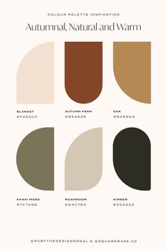 Autumnal, Natural and Warm Colour Palette for Your Brand and Squarespace Website Inmobiliaria Ideas, House Color Palettes, Casa Country, Nature Color Palette, Warm Colour Palette