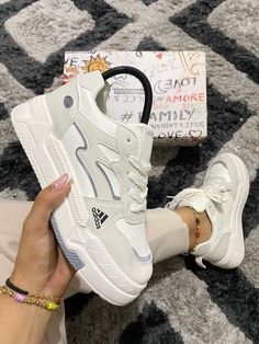 White Tennis Shoes Aesthetic, 47 Street, Sneakers For Girls Aesthetic, Aesthetic Shoes Sneakers Adidas, Chunky White Sneakers Aesthetic, Cheap White-sole Platform Sneakers For Streetwear, Luxury Baby Fashion, Trendy Heels, Rose Shoes