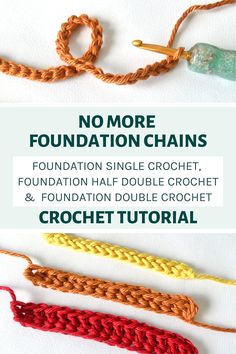 the instructions for how to crochet with no more foundation chains, including one single crochet