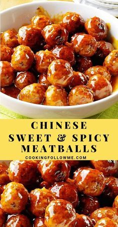 chinese sweet and spicy meatballs in a bowl