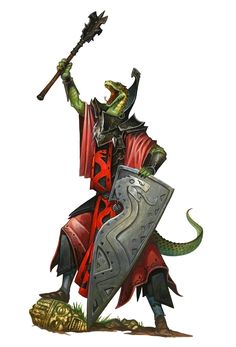 Serpentfolk Cleric of Ydersius - Pathfinder PFRPG DND D&D 3.5 5E 5th ed d20 fantasy Snake Man, Pathfinder Rpg, The Elder Scrolls, Fantasy Monster