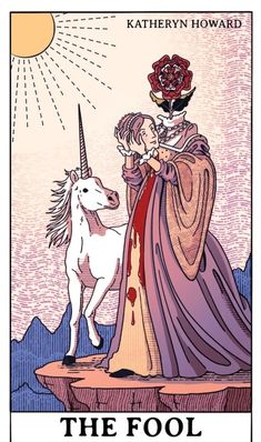 the fool tarot card with an image of a woman and a unicorn