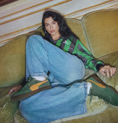 Green Puma Shoes, Puma Sneakers Outfit, Carel Paris, Puma Palermo, Trainers Outfit, Cold Fashion, Vogue France, Cropped Joggers, Aesthetic People