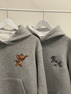 Cat And Mouse, Trendy Hoodies, Stylish Hoodies, Couples Hoodies, Embroidered Hoodie, Couple Outfits