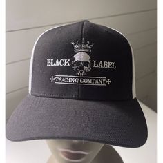 Black Label Trading Company Trucker Hat Cap Snapback Nwot. Black Trucker Hat With Curved Brim For Streetwear, Fitted Black Trucker Hat, Black Fitted Trucker Hat, Fitted Trucker Baseball Cap With Flat Brim, Fitted Black Trucker Snapback Hat, Black Fitted Trucker Snapback Hat, Fitted Trucker Hat Snapback Style, Black Fitted Trucker Baseball Cap, Fitted Trucker Hat With Flat Brim