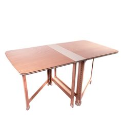 a wooden table with two white lines on the top and one brown line on the bottom