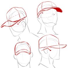 how to draw baseball caps step by step