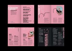 the pink brochure is designed to look like it has an image on it