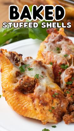 These deliciously cheesy Baked Stuffed Shells are filled to the brim with three types of cheese, then topped with a meat sauce and more mozzarella. Baked to golden brown perfection, these stuffed shells never get old! You’ll want to add these stuffed pasta shells to your regular meal rotation! Essen, Baked Stuffed Shells, Shell Pasta Recipes, Meal Rotation, Stuffed Pasta, Pasta Shells, Stuffed Shells Recipe, Beef Meat, Pasta Dinners