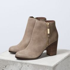 Taupe Vintage Boots Round Toe Chunky Heel Ankle Boots for Work, School | FSJ Chunky Heel Ankle Boots, Vintage Boots, Outfit Winter, Shoe Obsession, Winter Shoes, Converse Shoes, Flat Shoes