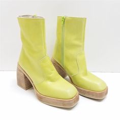 Worn A Few Times. In Excellent Condition. Green Boots, Free People Shoes, Platform Boots, Green Yellow, Outfit Inspirations, Ruby, Free People, Women Shoes, Boots