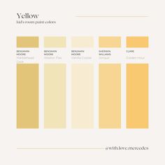 the yellow color scheme for children's room paint colors, with different shades and sizes