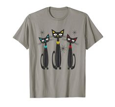 PRICES MAY VARY. Vintage Retro Mid-Century Modern Look Cats 50s 60s Style. Used for you or your grandparents, dad, mom, uncle, aunt, brother, sister Lightweight, Classic fit, Double-needle sleeve and bottom hem 60s Style, Retro Mid Century Modern, T Shirt Image, Retro Mid Century, 60s Fashion, Style T Shirt, Brother Sister, Buy Vintage, Branded T Shirts