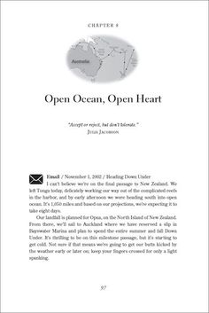 an open ocean open heart book with the words open ocean open heart written on it