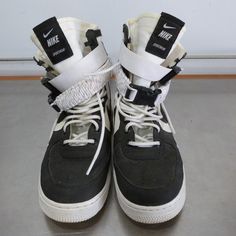 Nike SF Air Force 1 High - Panda - US Men's Size 8 (some heel drag). Ships with FedEx Ground. *Some heel drag. Frayed threads throughout upper (photos 22-24). Pre-owned with box. Both straps included. Both paracords included. Released in 2018. Ships quickly! Nike Sf Air Force 1, Nike Sf, Air Force 1 High, Us Man, Nike Sportswear, Air Force 1, Air Force, Athletic Shoes, Men's Shoes