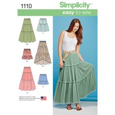 a women's skirt and top sewing pattern