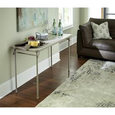 a living room scene with focus on the coffee table