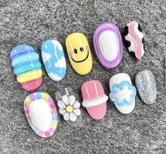 Japanese Kawaii Nails, Haikyuu Nails, Nail Art Diy Easy, Cute Gel Nails