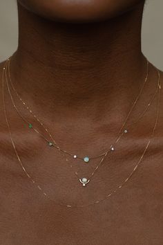 Nestled Opal and Diamond Necklace – WWAKE Antique Opal Necklace, Dainty Necklace Stack, Opal Necklace Vintage, Wwake Jewelry, Opal Necklaces, Jeweled Necklace, Opal And Diamond Ring, Dainty Necklaces, Pretty Jewelry Necklaces