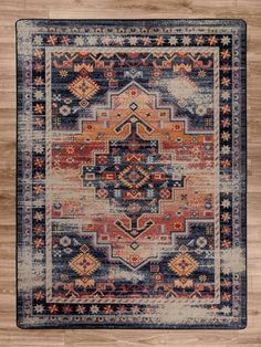 This pattern harken back to a remote land where goods were traded for and patterns like these were found on prized heirloom textiles. This rug boasts colors found in Southwestern sunsets and make this rug a charmer. Added distressing gives this rug a vintage feel. American Dakota 8 X 11 (ft) Distressed Sunset Indoor Persian Area Rug | 0246DSS202 Orange Persian Rug, Hooked Pillow, Floor Runners, Rug Ideas, Southwestern Rug, Persian Style Rug, Persian Style, Rugs And Mats, Camping Blanket