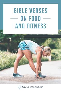 a woman in blue shorts and white tank top is bent over with her hands on the ground