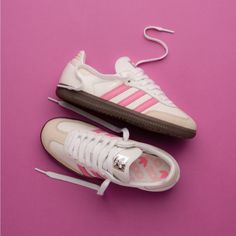 New With Box 100% Authentic Colored Sambas, Sambas Shoes, Pink Sambas, Sambas Adidas, Pink Adidas Shoes, Adidas Samba White, Nmd Sneakers, Coquette Outfits, Samba Shoes