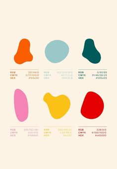 a poster with different shapes and colors