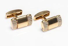 18K Yellow Gold Diamond Cufflinks Luxury Screw Back Cufflinks, Gold Cuff Links, Royal Crest, Jewelry Product Shots, Gold N, Product Shots