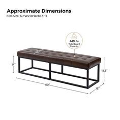 the bench is shown with measurements for it