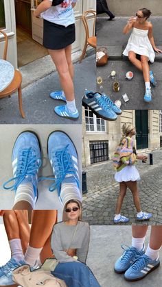 Addidas Shoes Outfits Summer, Addidas Shoes Outfits, Blue Shoes Outfit, Pretty Sneakers, Adidas Outfit, Easy Trendy Outfits, Stockholm Fashion, Cute Everyday Outfits, Pretty Shoes