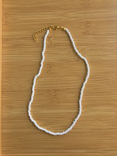 white seed bead necklace. age size, 9yrs - 24yrs. waterproof beaded necklace handmade with love by Addi. White Seed Bead Necklace, Beachy Necklace, White Beaded Necklace, White Beaded Necklaces, Diy Jewelry Unique, Seed Bead Necklace, Jewelry Unique, White Beads, Necklace Handmade