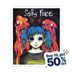 Decorate laptops, Hydro Flasks, cars and more with removable kiss-cut, vinyl decal stickers. Glossy, matte, and transparent options in various sizes. Super durable and water-resistant. Sally Face Poster, Sally Face, Blue Hair, A Girl, Hair, Blue, Clothes