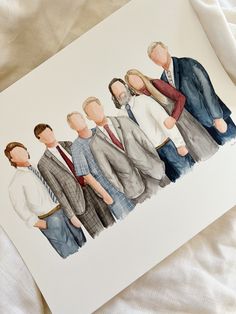 an image of a group of people painted on paper