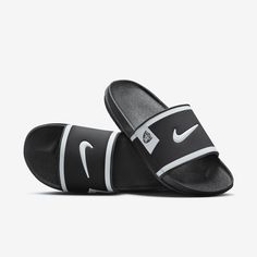 Rep the Las Vegas Raiders all the way down to your feet in these Offcourt slides. A cushioned synthetic leather strap features your team's logo, while an innovative foam midsole makes this slide so comfy, you’ll never want to take it off. Sporty Slip-on Slides For Sports, Non-slip Synthetic Slides, Sporty Cushioned Slide Sport Sandals, Casual Sports Sandals With Foam Material, Sporty Synthetic Slides For Leisure, Sporty Slide Sport Sandals With Cushioned Footbed, Sporty Synthetic Sandals For Leisure, Casual Synthetic Slides That Are Fade-resistant, Leather Slides For Streetwear