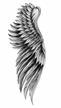 an angel wing tattoo design on a white background