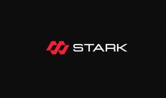 the logo for stark is shown on a black background with red and white letters that spell out