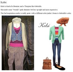 a woman's clothes and accessories are shown in the article, called kelsi