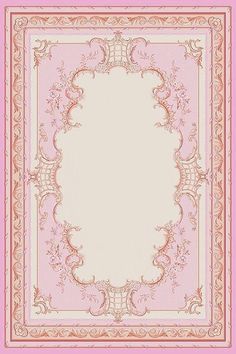 a pink and beige square with an ornate border