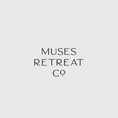 the words musses retreat co written in black on a white background