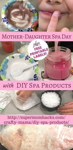 Mother-Daughter Spa Day with DIY Spa Products - Super Mom Hacks Diy Spa Products, Mother Daughter Spa, Spa Sleepover, Baby Crafts Diy, Kids Spa