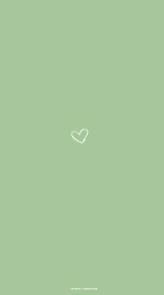 a green background with a heart drawn on the bottom and white outline in the middle