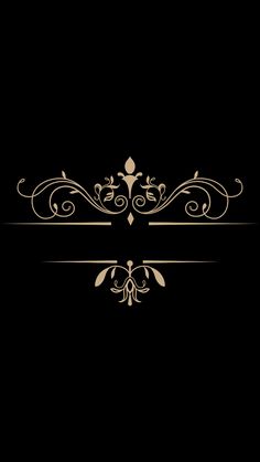 a black and gold background with an ornate design