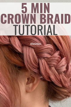 Whether you're rushing to work, heading out for a date, or just want a chic everyday look, mastering the 5-minute crown braid can be a game-changer for your hair routine. If you're trying to elevate your hairstyle game effortlessly, this tutorial is for you. Discover step-by-step instructions and essential techniques to create a stunning crown braid in no time. Braided Crown Tutorial Easy, Crown Braids Tutorial, Braided Hair Crown Tutorial, Wednesday Braid Crown, How To Braid A Crown Hair Tutorials, How To Braid Crown Half Up, How To Do A Crown Braid Step By Step, Circle Braid Hairstyles, Loose Crown Braid