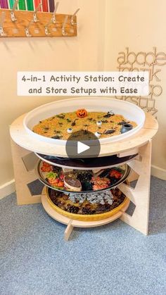 a video demonstrating how to make a rotating snack station for your office or playroom